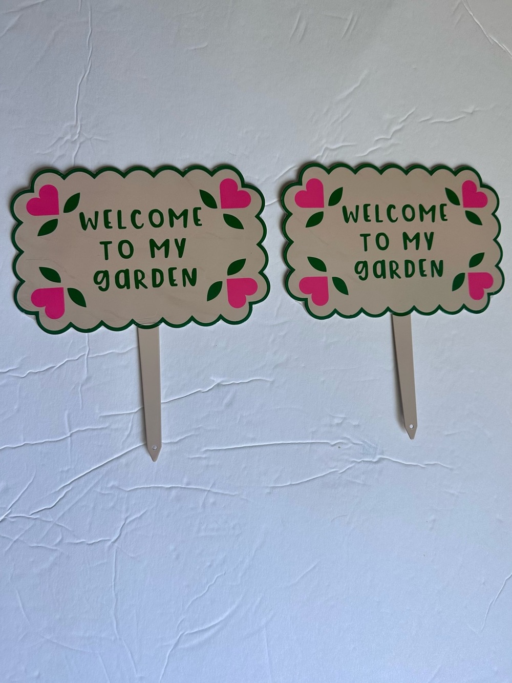 Welcome to My Garden Pink & Green Plant Signs